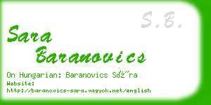 sara baranovics business card